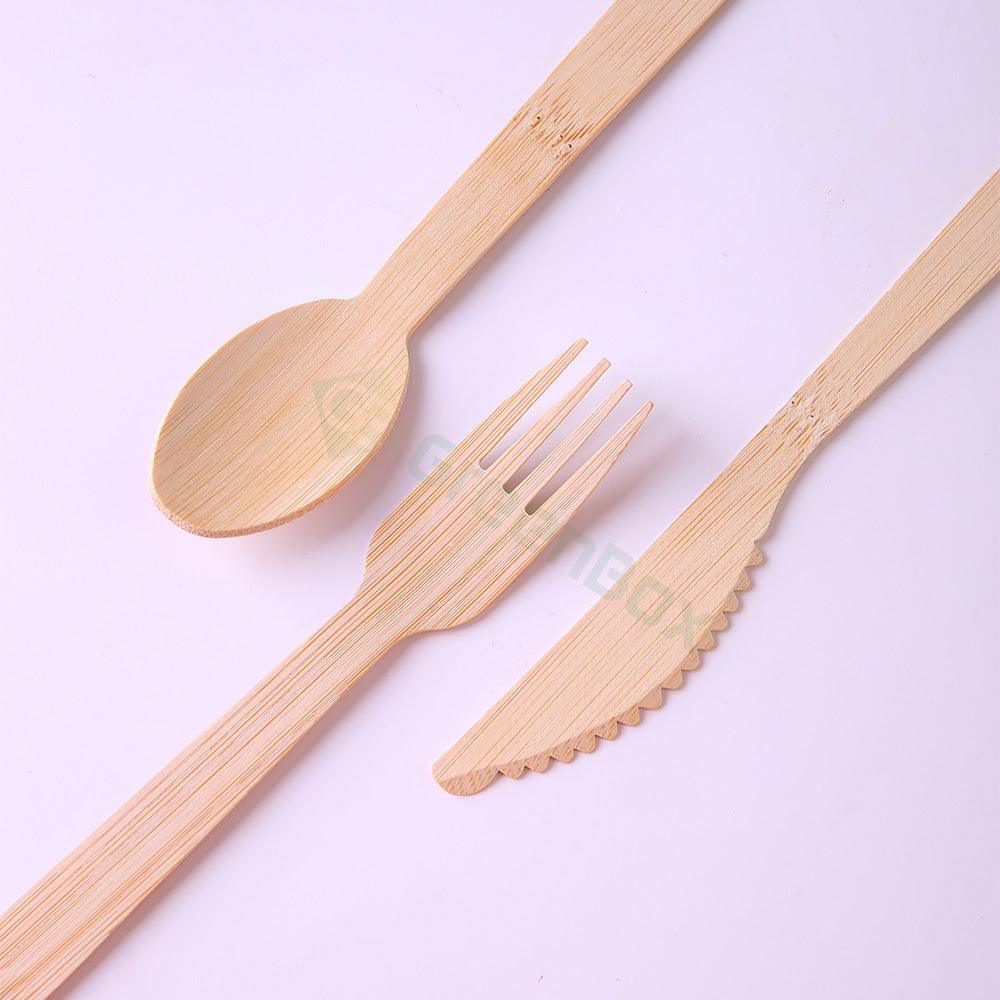 Biodegradable 17cm Bamboo Cutlery Set