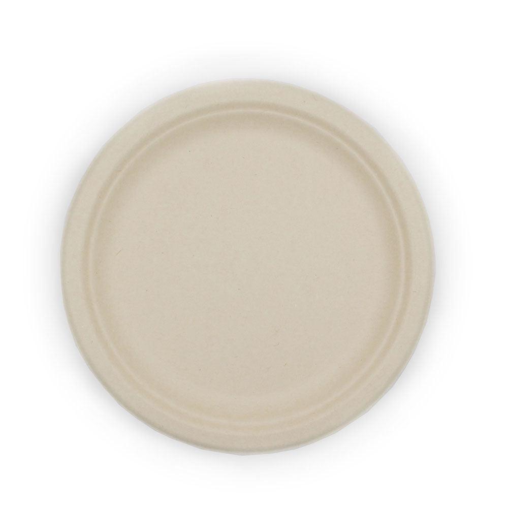 Biodegradable Sugarcane Bagasse Round Plate 9inch - ninobamboo