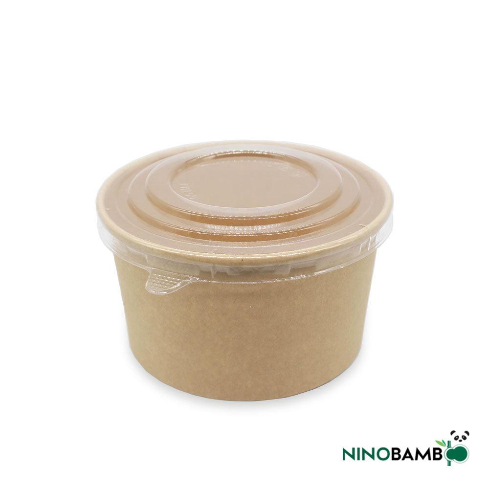 1000ml Kraft Paper Bowl with Lid - ninobamboo