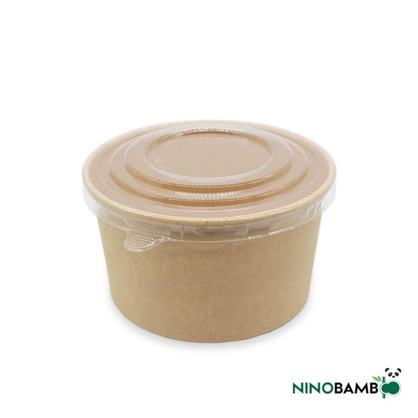 1000ml Kraft Paper Bowl with Lid - ninobamboo