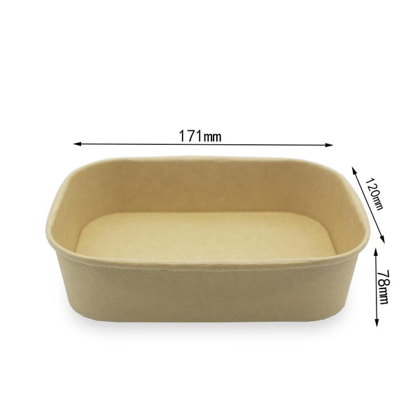 1000ml Kraft Paper Disposable Box With PP And Paper Lid - ninobamboo