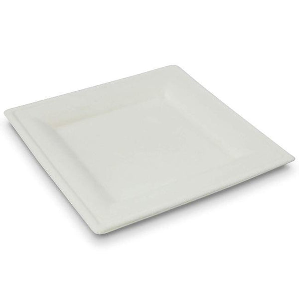 100% Biodegradable Eco-friendly Sugarcane Bagasse  Square Plate 8 Inch - ninobamboo