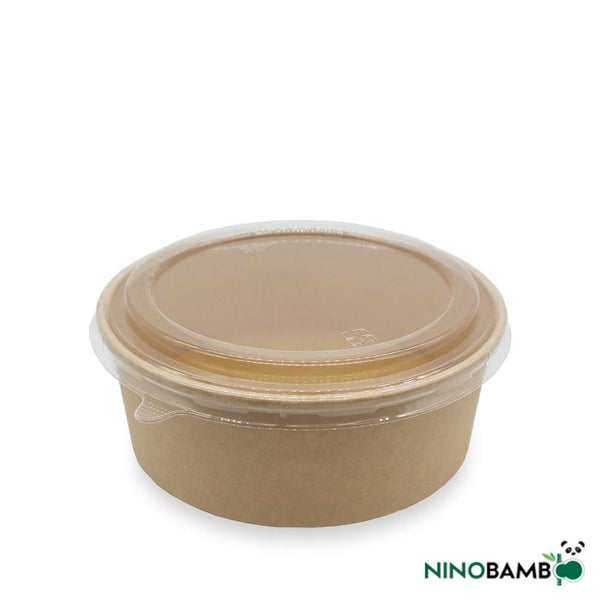 1300ml Kraft Paper Bowl with Lid - ninobamboo