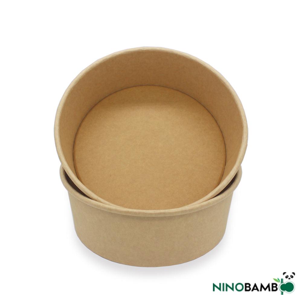 1300ml Kraft Paper Bowl with Lid - ninobamboo