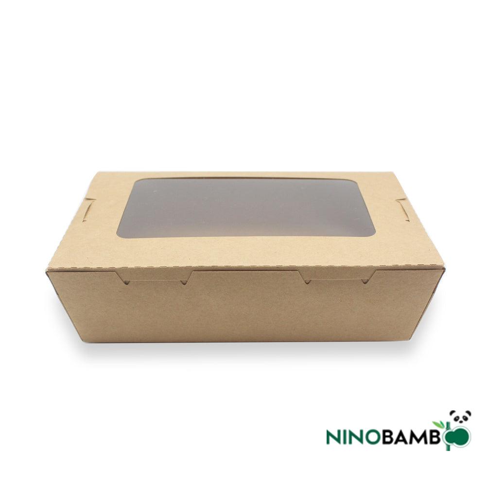 1600ml Kraft Paper Disposable Salad Box With Window