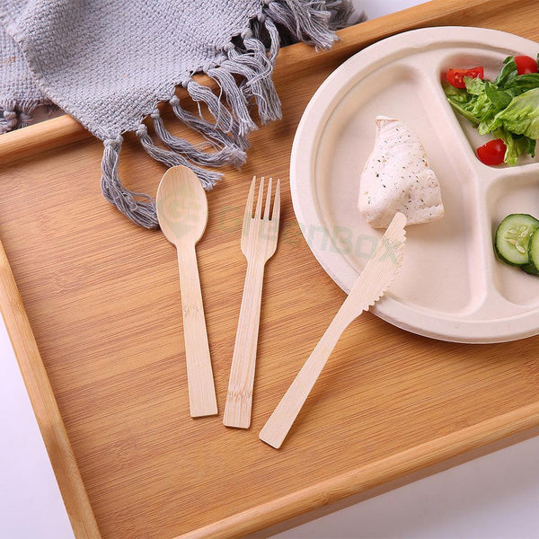 17cm Biodegradable and Eco-friendly bamboo cutlery set - ninobamboo