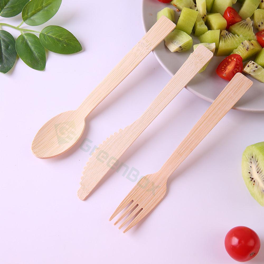 Biodegradable 17cm Bamboo Cutlery Set