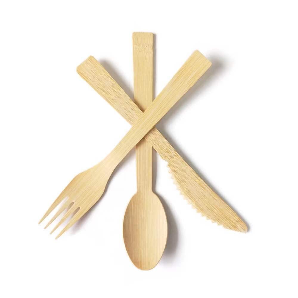 Biodegradable 17cm Bamboo Cutlery Set