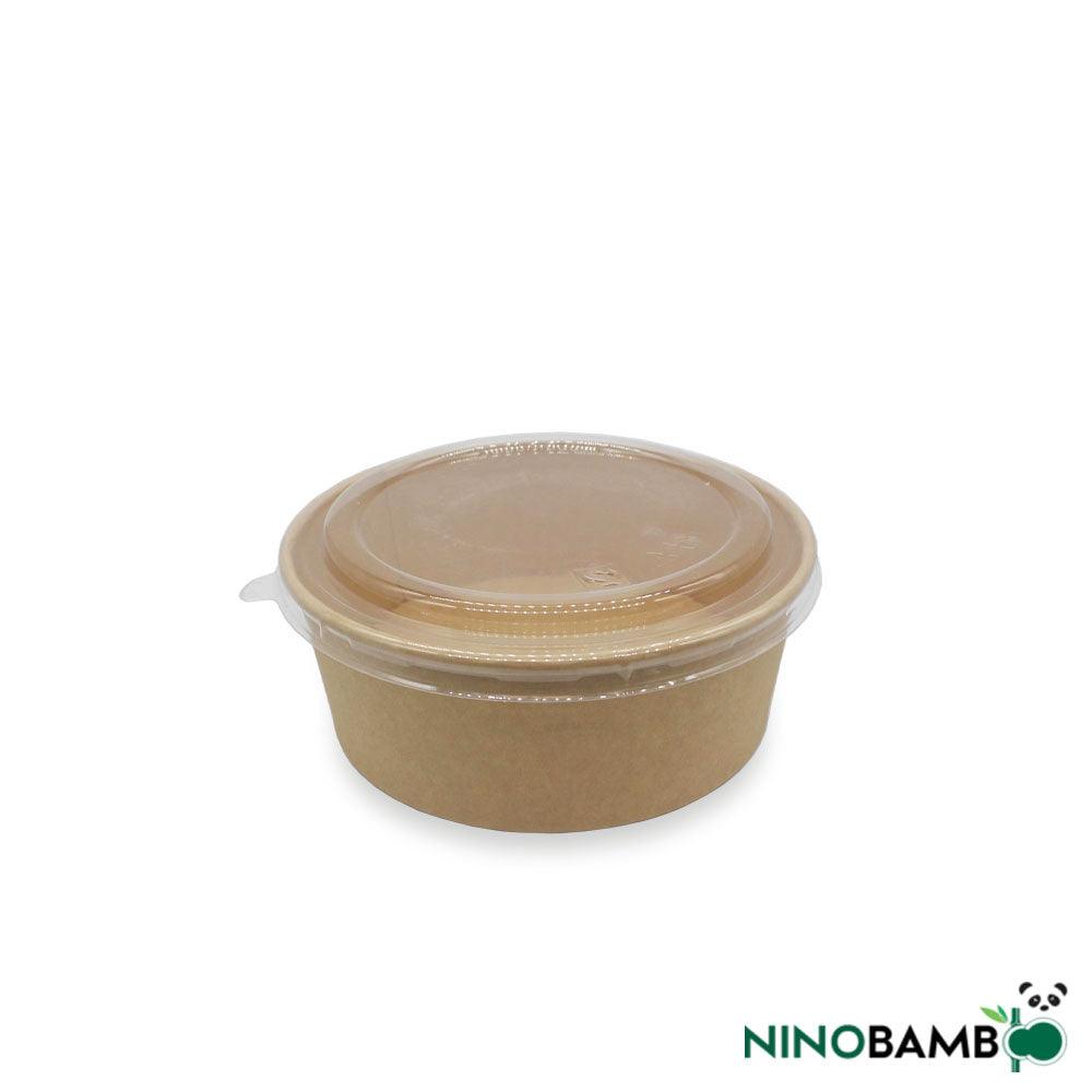 500ml Kraft Paper Bowl With Lid - ninobamboo