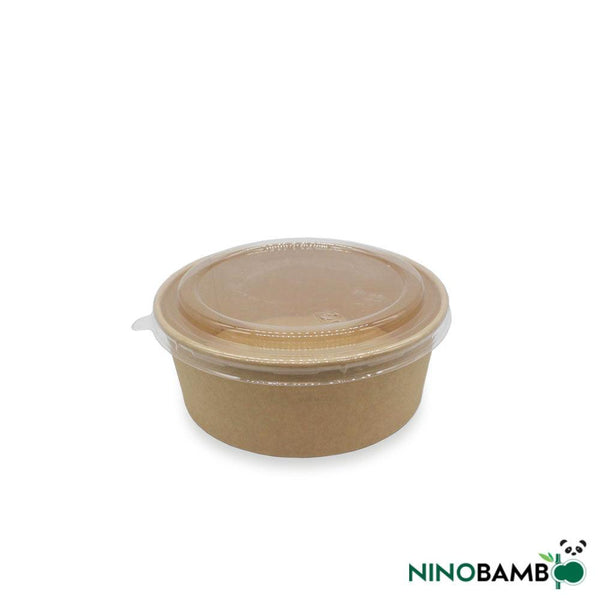 500ml Kraft Paper Bowl With Lid - ninobamboo