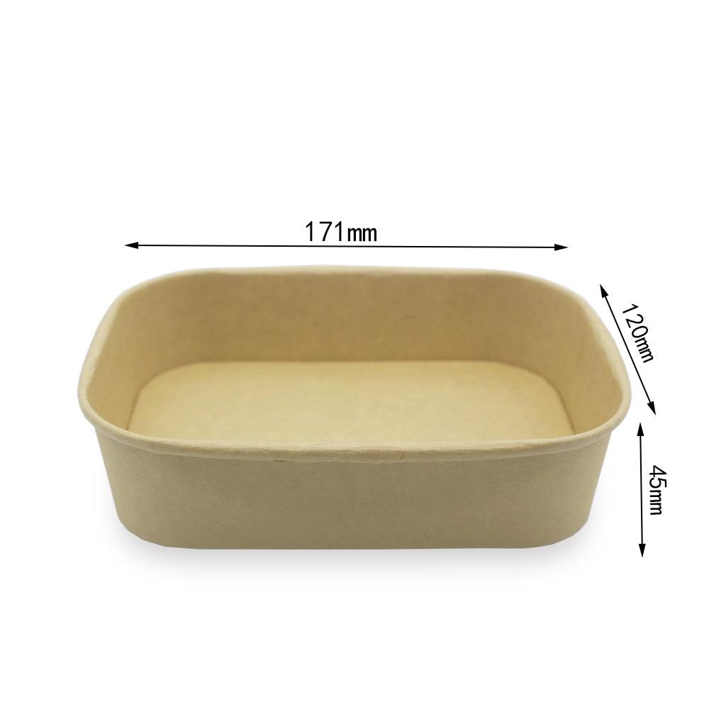500ml Kraft Paper Disposable Box With PP And Paper Lid - ninobamboo