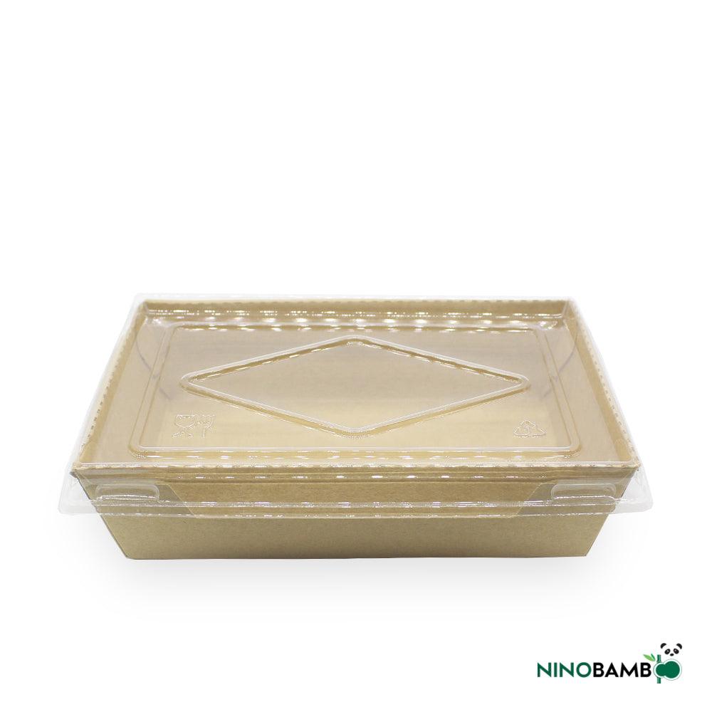 500ml Kraft Paper Disposable Salad Box With Lid - ninobamboo