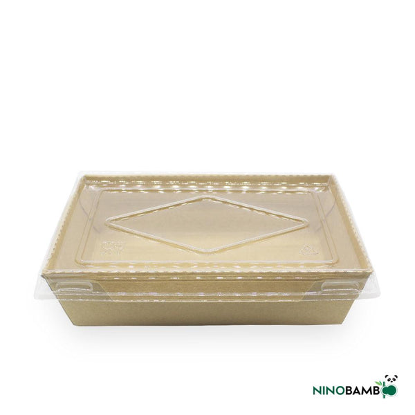 700ml Kraft Paper Disposable Salad Box With Lid - ninobamboo