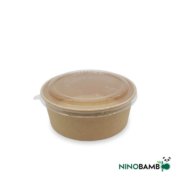 750ml Kraft Paper Bowl with Lid - ninobamboo