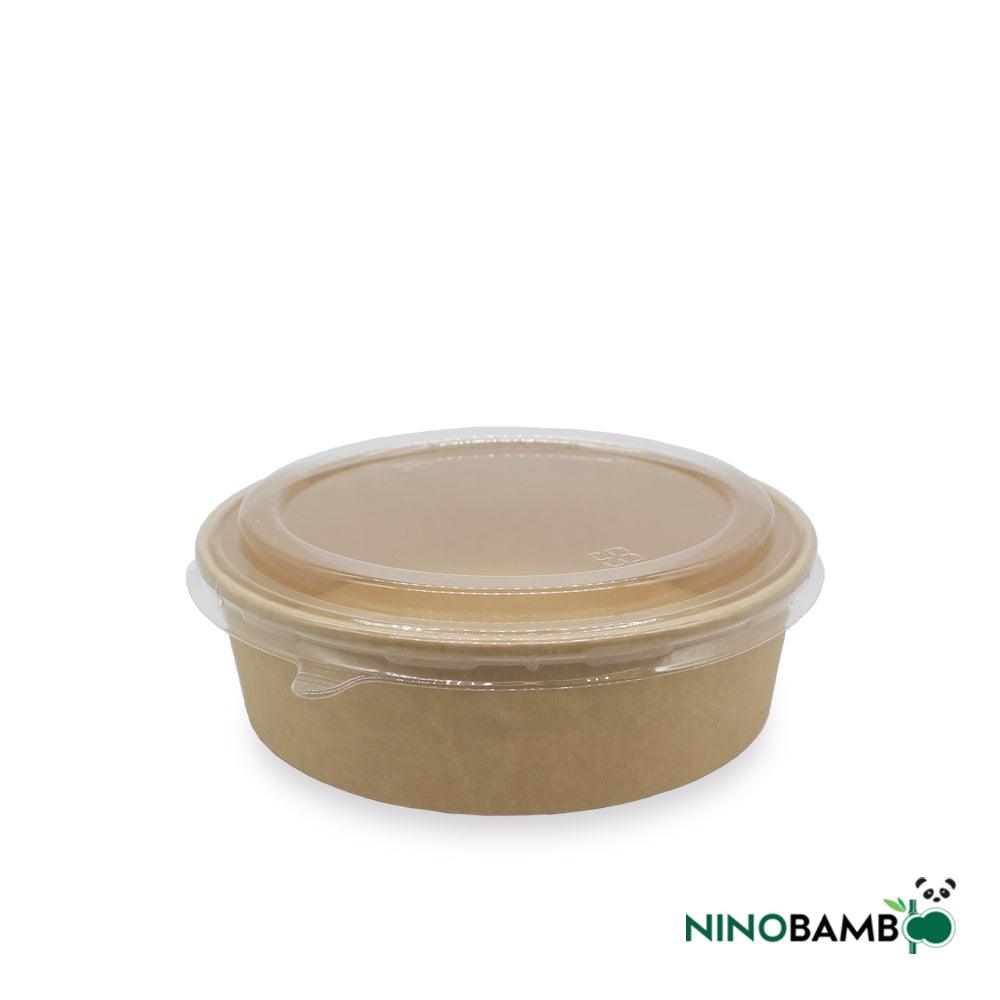 900ml Kraft Paper Bowl with Lid - ninobamboo