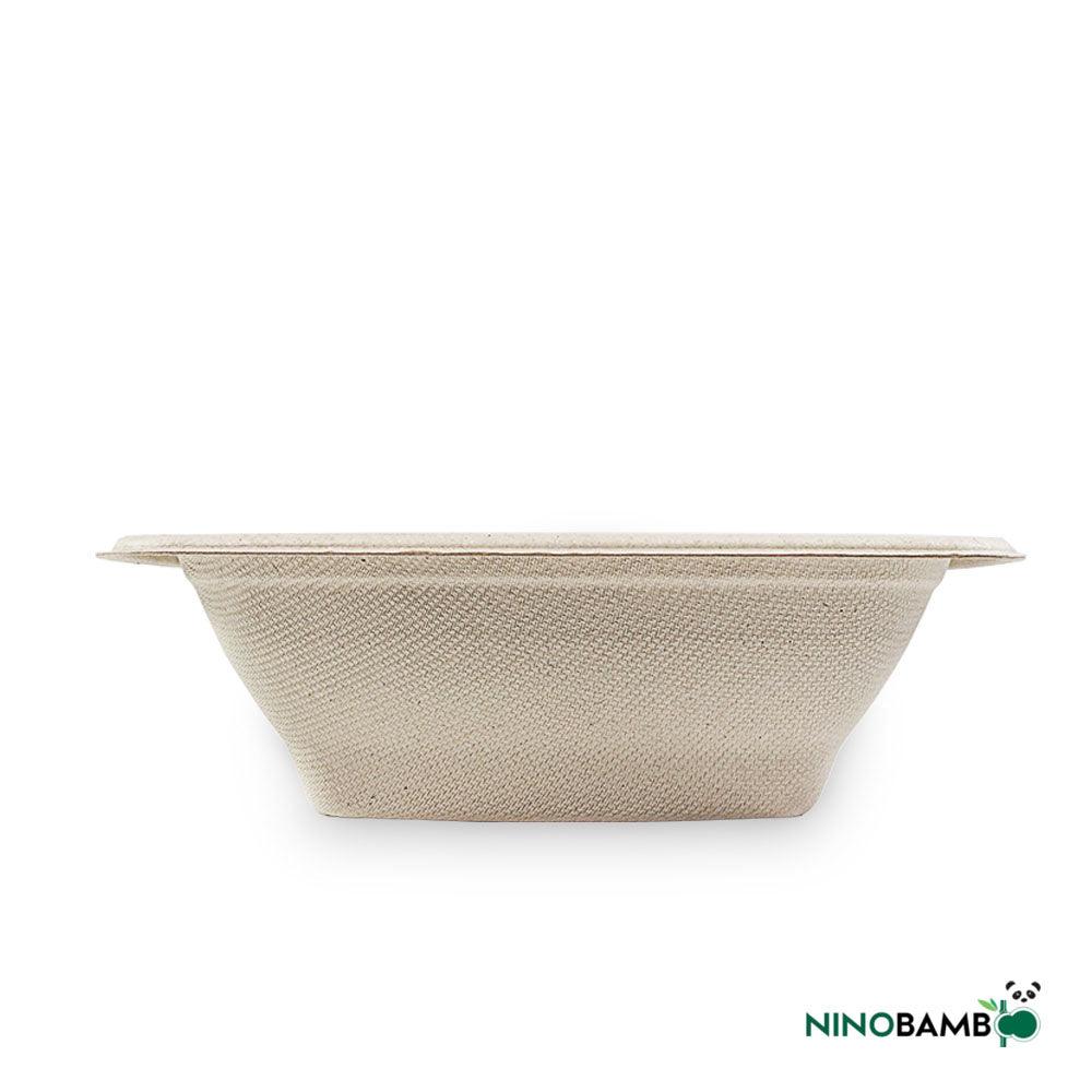 Biodegradable Sugarcane Bagasse Disposable 32oz Square Bowl - ninobamboo