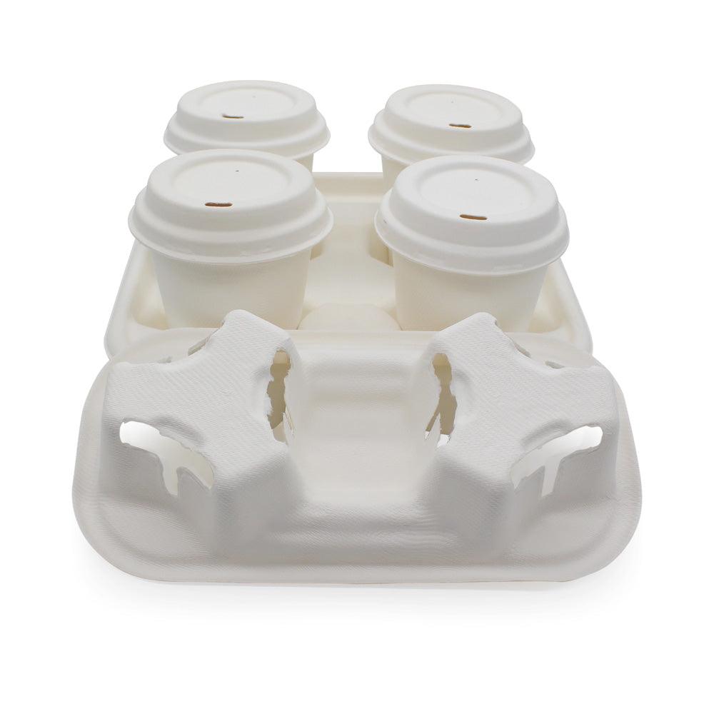 Eco-friendly Sugarcane Bagasse Double Cup Tray - ninobamboo