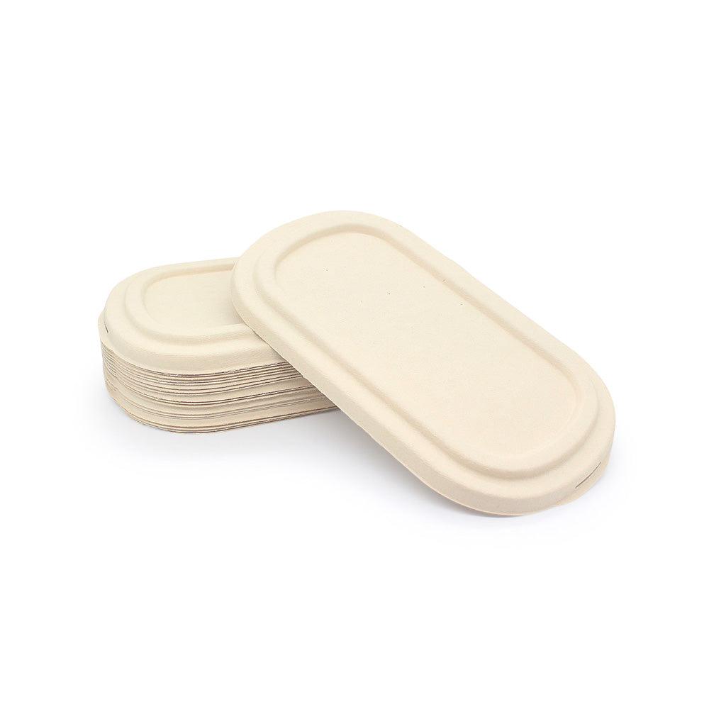 Oval Lid for Fast Food Box Compostable Bamboo Fiber | Eco Friendly Takeaway Boxes - ninobamboo